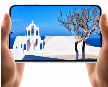 Yatay konumda bir manzara görüntüsü gösteren Coolpad Cool X Wide