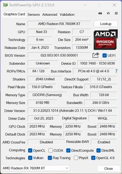 GPU-Z (Minisforum UM780 XTX - OCuLink)