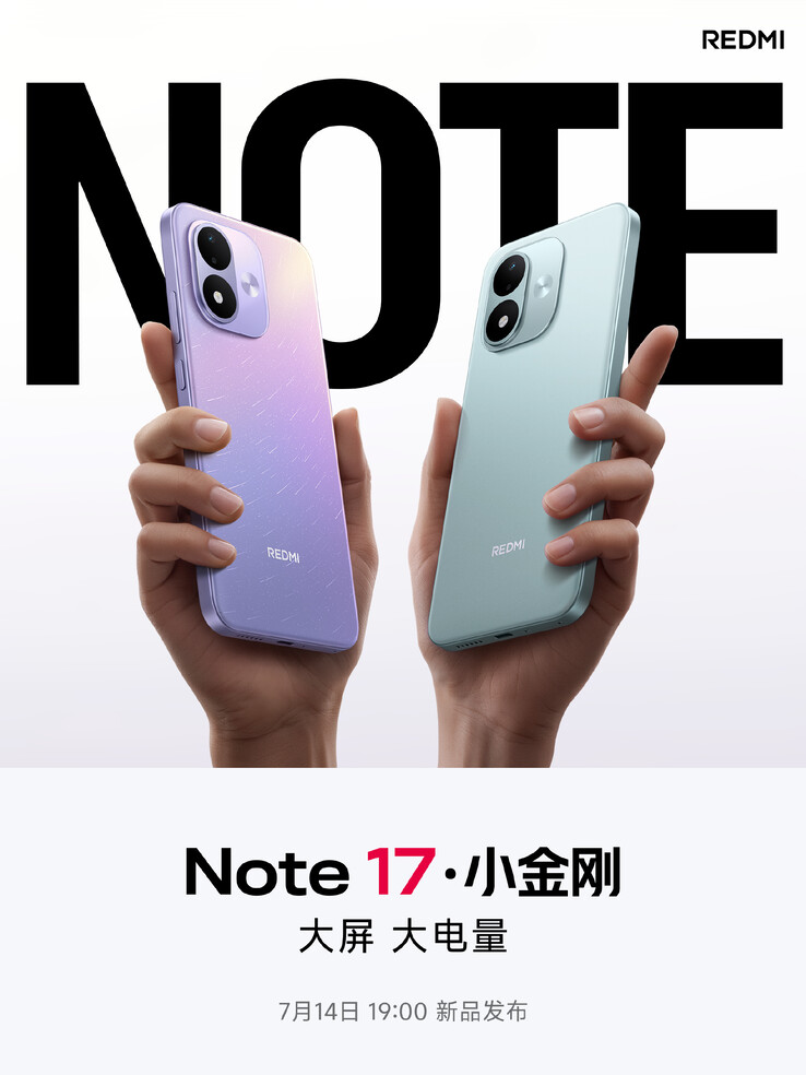 Redmi Note 17'nin resmi tanıtım görselleri.