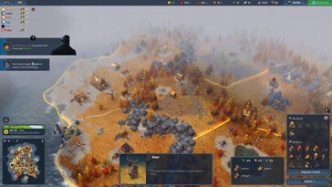 Northgard: Definitive Edition oyunundaki bir oyun sahnesini gösteren bir görsel.