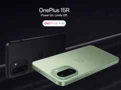OnePlus 15R, Kömür Siyahı ve Nane Esintisi renk seçenekleriyle.