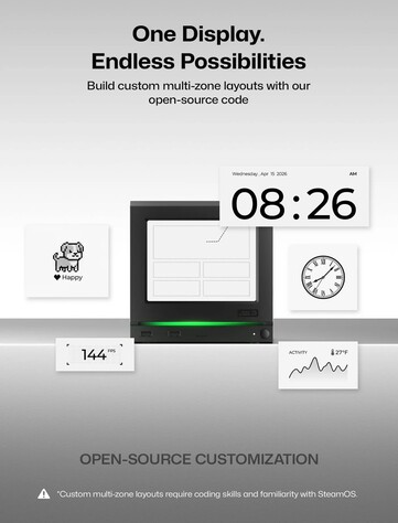 E-ink ön panel, neredeyse her şeyi gösterecek şekilde özelleştirilebilir.