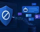 AI sohbet mesajlarını gizlice kaydeden bir reklam engelleyicinin illüstrasyonu