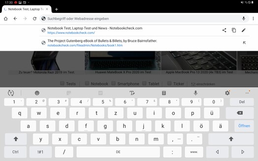 Keyboard landscape mode