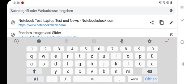 Using the default keyboard in landscape mode