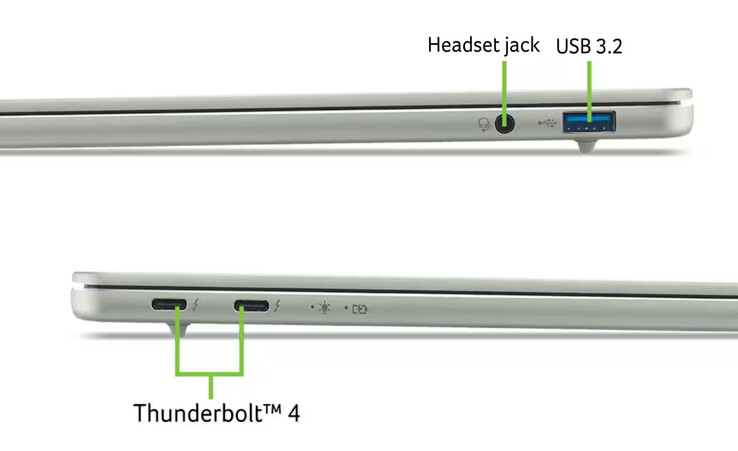 Acer Swift Air 14, 14 inçlik form faktörü göz önüne alındığında minimum sayıda bağlantı noktasına sahiptir.