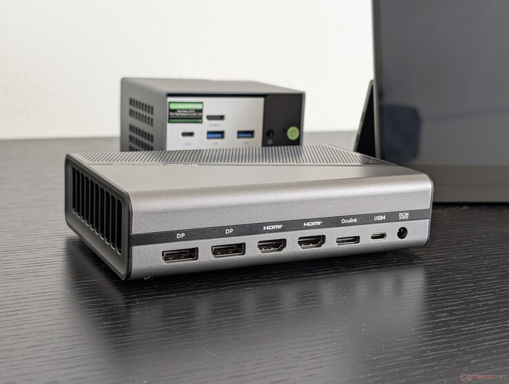 2x DisplayPort 2.0 (4K120), 2x HDMI 2.1 (4K120), OcuLink (PCIe4 x4), USB-C 4.0 (100 W Güç Dağıtımı, DisplayPort yok), AC adaptörü
