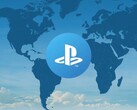 Dünya haritasında gösterilen PlayStation hesabı logosu