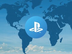 Dünya haritasında gösterilen PlayStation hesabı logosu