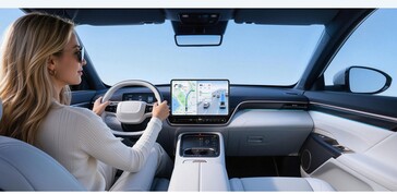 Teclast M60'ın bir arabada navigasyon için kullanıldığı gösteriliyor