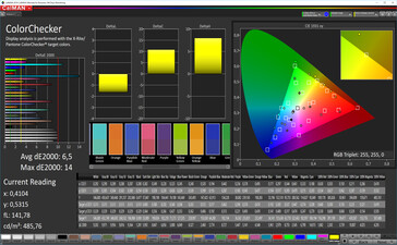 CalMAN: Colour Accuracy – sRGB target colour space, standard white balance