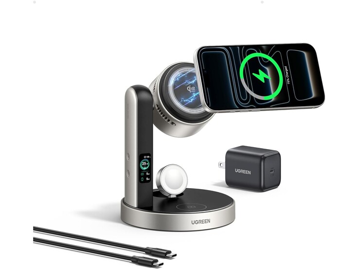 Şarj istasyonu, bir adaptör ve USB-C kablosuyla birlikte gelir.