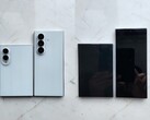 Galaxy ’in sızdırıldığı iddia edilen Z Fold 8 (daha geniş model) ve Fold 8 Ultra tasarım modelleri.