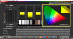 CalMAN ColorChecker (profil: P3, hedef renk uzayı: P3)