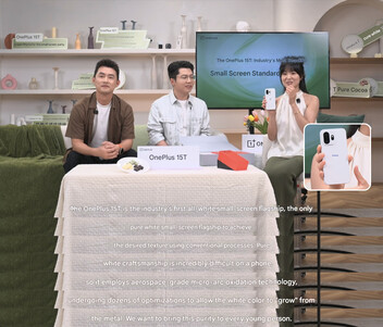 OnePlus 15T canlı tanıtım oturumundan bir ekran görüntüsü (makine çevirisi)