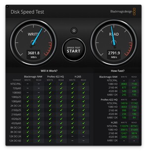 MacBook Air M1: Blackmagic Disk Hız Testi