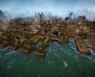 Kaiserpunk'ta bir şehri gösteren bir görsel; şu anda Steam'de %50 indirimde.