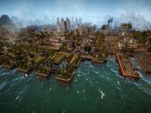 Kaiserpunk'ta bir şehri gösteren bir görsel; şu anda Steam'de %50 indirimde.