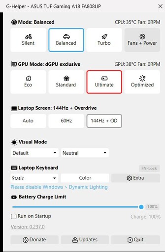 Ana ekran - son derece minimal ve gezinmesi kolay
