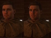 DLSS 5 uygulandıktan sonra Kingdom Come: Deliverance 2'deki Henry karakterinin sağ tarafında görünen karakter modelini gösteren bir resim