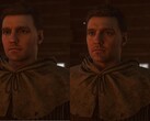 DLSS 5 uygulandıktan sonra Kingdom Come: Deliverance 2'deki Henry karakterinin sağ tarafında görünen karakter modelini gösteren bir resim