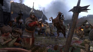 Kingdom Come'daki bir savaşı gösteren bir görüntü: Deliverance'taki savaşı gösteren bir görüntü.