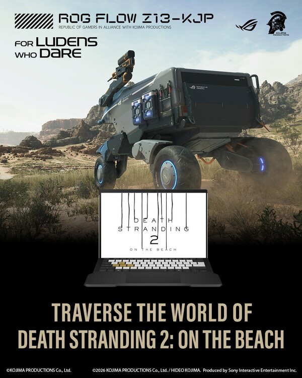 ROG Flow Z13-KJP, Death Stranding 2: On The Beach'in ücretsiz bir kopyasıyla birlikte gelecek.