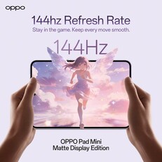 Oppo Pad Mini 144Hz ekranı