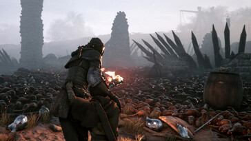 A Plague Tale: Innocence oyununda bir fare sürüsünü gösteren bir görsel.