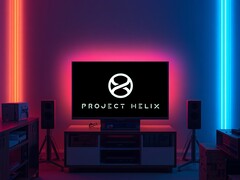 Oturma odasında sergilenen Project Helix Xbox konsolu