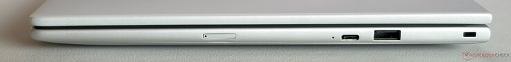 Doğru: USB-C 3.2 Gen.2 (10 Gbps, DisplayPort 1.4, güç aktarımı), USB-A 3.2 Gen.1 (5 Gbps, güç destekli), Nano güvenlik yuvası