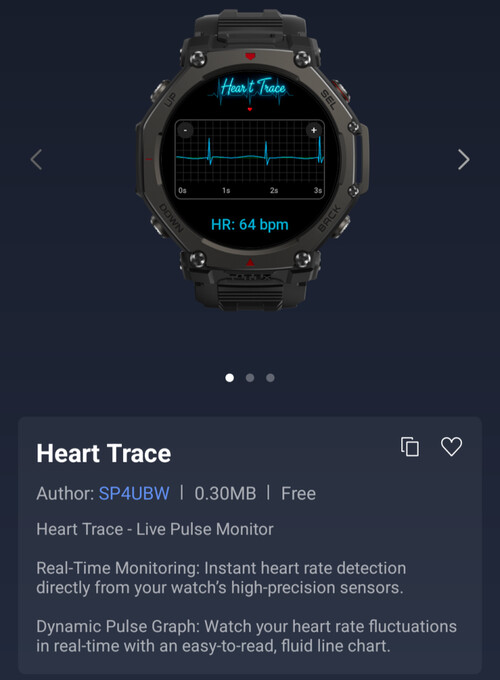 Amazfit akıllı saatler için Kalp İzi uygulaması