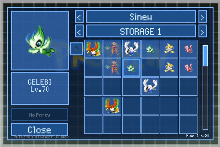 Uygulamada 2.400'e kadar Pokémon yönetilebilir ve uyumlu oyunlara gönderilebilir