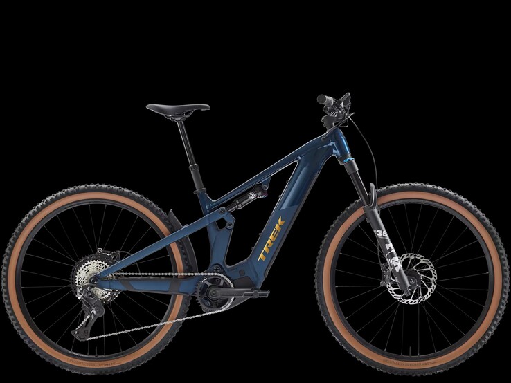 Mavi adaçayı renk seçeneğiyle Trek Powerfly+ FS 8 Gen 4