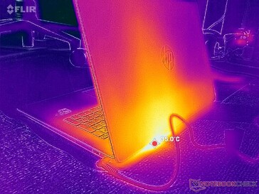 Arka veya yan havalandırma yok. Bunun yerine, egzoz ekranın önü boyunca yukarı doğru çıkar