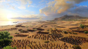 A Total War Saga: Troy oyununda bir orduyu gösteren bir görsel.