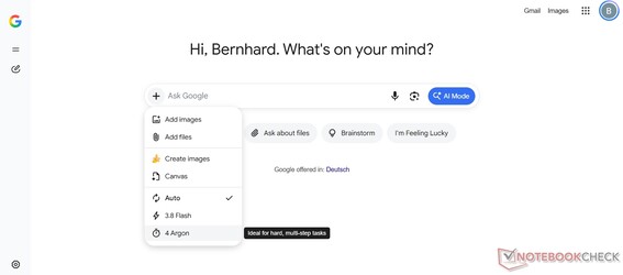 Ücretli kullanıcılar, Google Arama'nın Yapay Zeka Modu'nda Gemini 4 Argon'a da erişebilir.