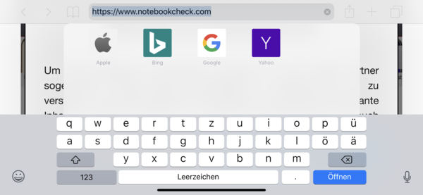 Using the keyboard in landscape mode