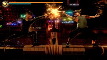 Resimde görülüyor: Like a Dragon'dan bir oynanış ekran görüntüsü: Korsan Yakuza Hawaii'de.