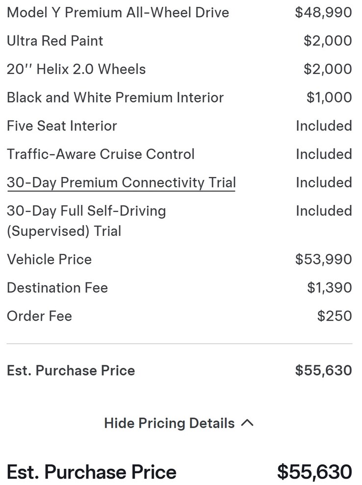 Ücretsiz Tesla Model Y seçenekleri listesi, Autopilot'un kaldırılmasıyla daha da kısaldı.
