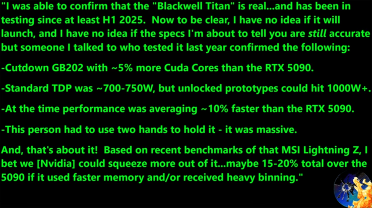 RTX 5090 Ti/Blackwell Titan özellikleri 