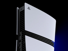 Sony'nin PlayStation 5 Pro konsolunun arka kısmının render görüntüsü
