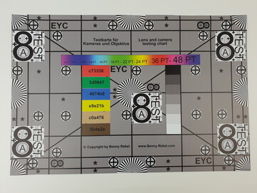 Test chart Galaxy S9 with f/2.4 aperture