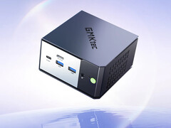 EVO-X1 Pro, Ryzen AI 9 HX 470 işlemciye sahiptir. Resimde: mini PC'nin ön yüzünü gösteren tanıtım fotoğrafı.