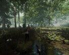The Forest oyunundaki bir ortamı gösteren bir görsel.