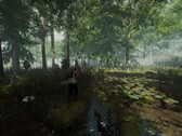 The Forest oyunundaki bir ortamı gösteren bir görsel.
