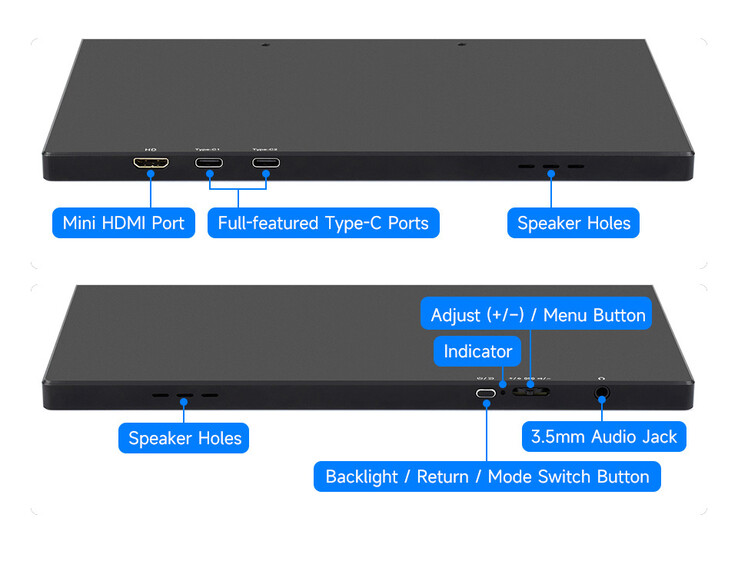Luckfox 16 inç 4K taşınabilir dokunmatik monitör: Arayüzler