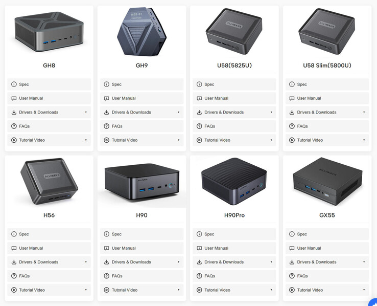 Üreticinin destek sayfası (kaynak: Alliwava)