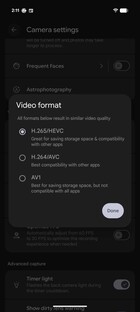 Video formatı seçenekleri