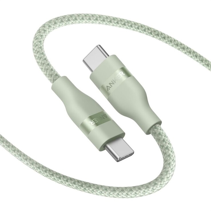 Filiz Yeşili Anker USB-C - USB-C Kablosu (3 ft, 240W, Yukarı Dönüştürülmüş Örgülü)